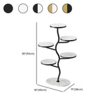 Creative Stone Tree Round Tray Floor Plant Stand White #size