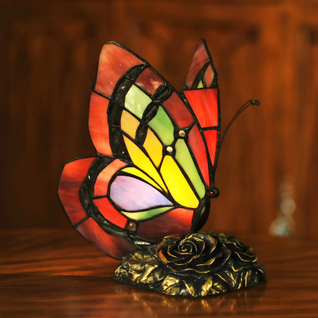 Creative Tiffany Butterfly Art Stained Glass Table Lamp Image - 1