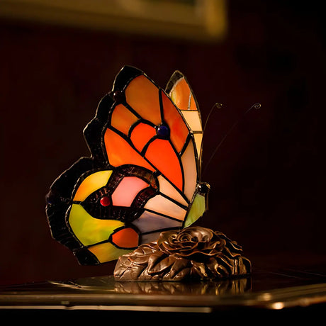 Creative Tiffany Butterfly Art Stained Glass Table Lamp Image - 2