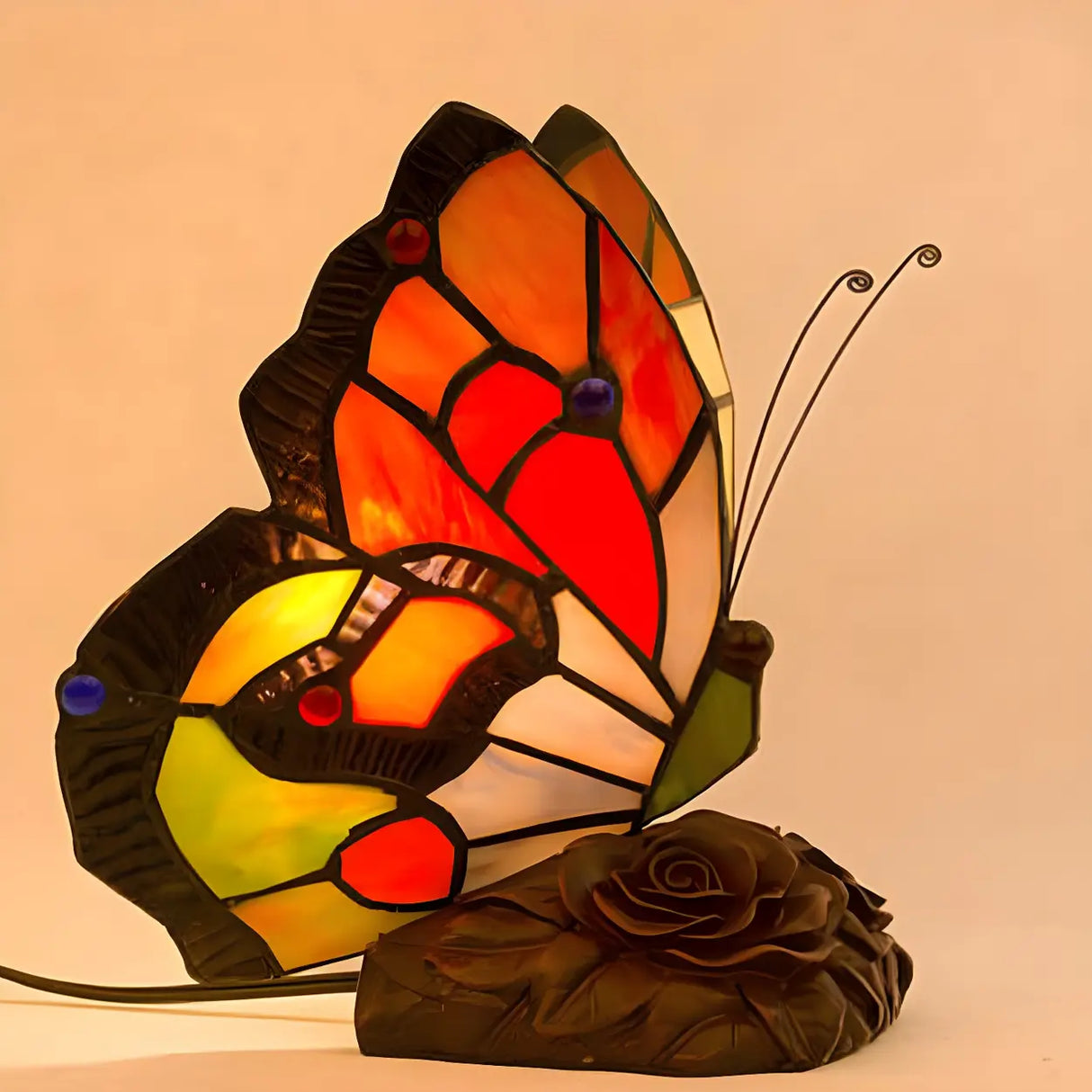 Creative Tiffany Butterfly Art Stained Glass Table Lamp Image - 4