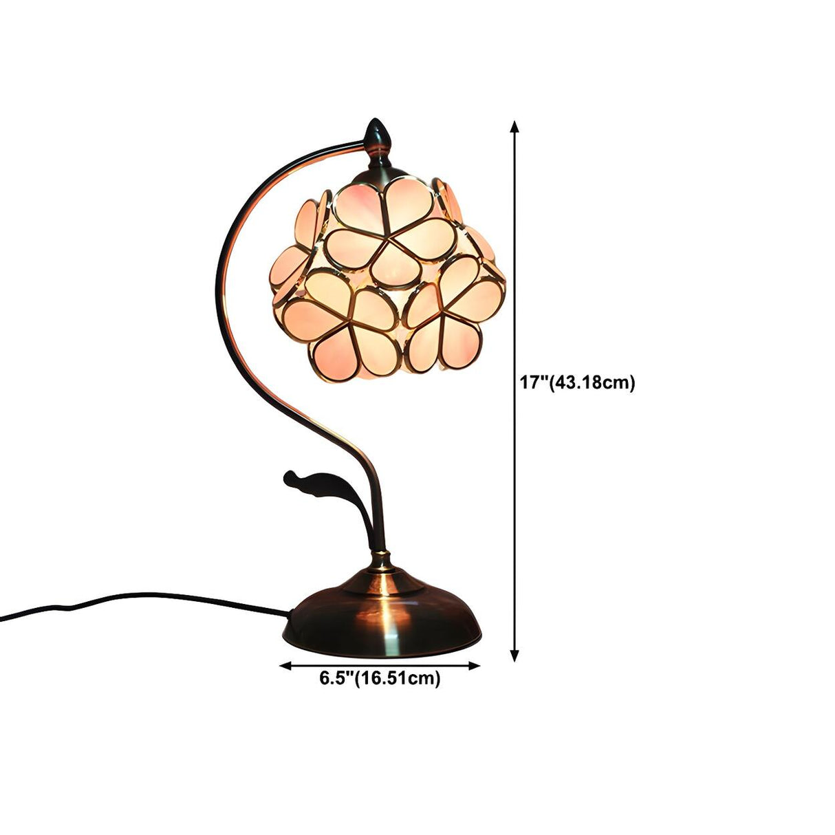 Creative Tiffany Cherry Ball Curved Arm Table Lamp Image - 36