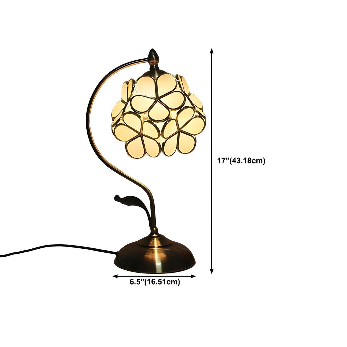 Creative Tiffany Cherry Ball Curved Arm Table Lamp Image - 39