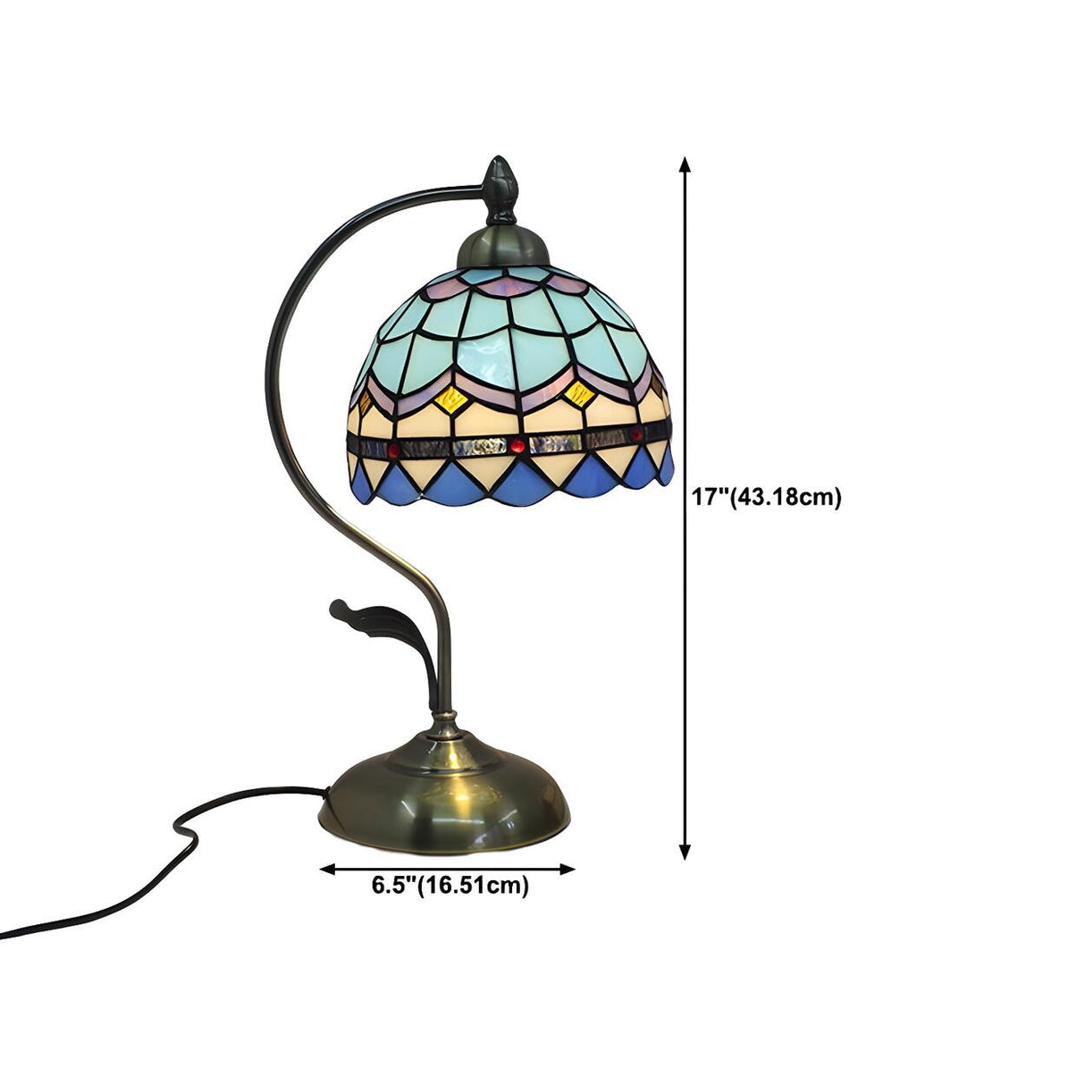 Creative Tiffany Cherry Ball Curved Arm Table Lamp Image - 47