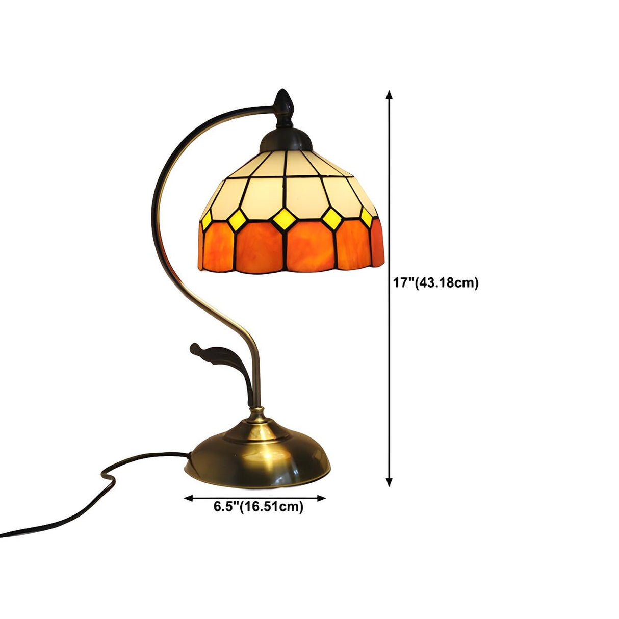 Creative Tiffany Cherry Ball Curved Arm Table Lamp Image - 49