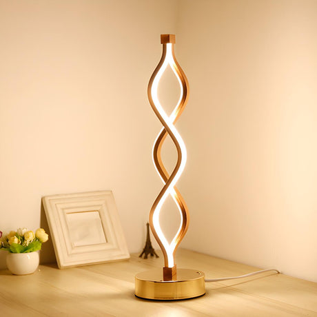 Creative Twisted Linear LED Modern Bedroom Table Lamp Image - 1