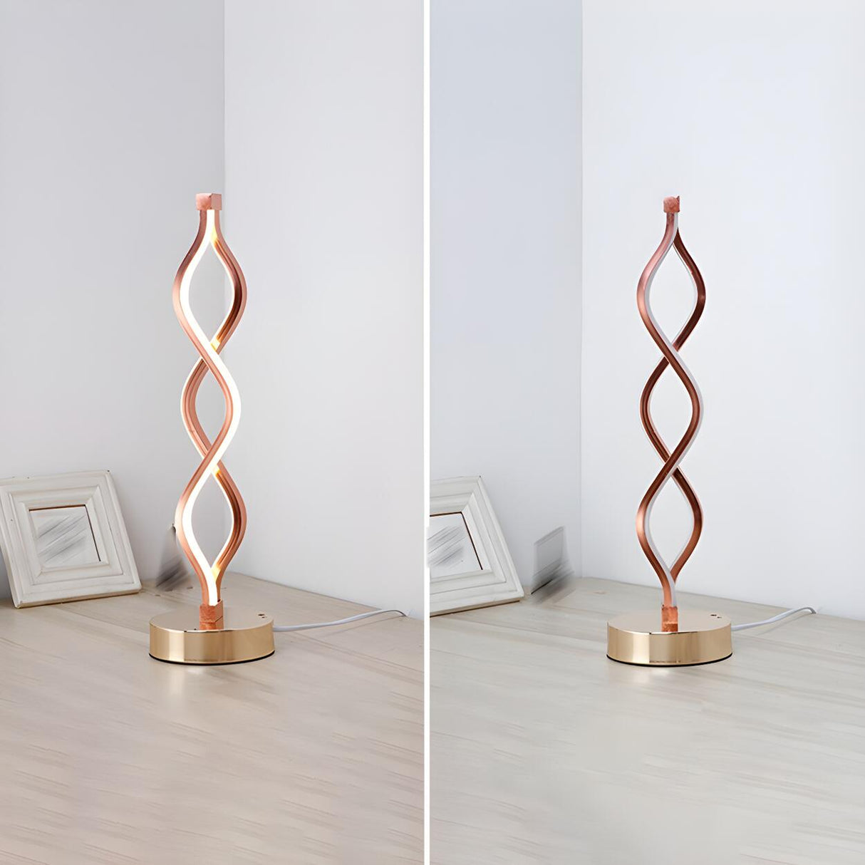 Creative Twisted Linear LED Modern Bedroom Table Lamp Image - 10