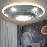 Creative UFO-Shaped Dimmable LED Flush Mount Light Image - 3