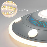 Creative UFO-Shaped Dimmable LED Flush Mount Light Image - 7