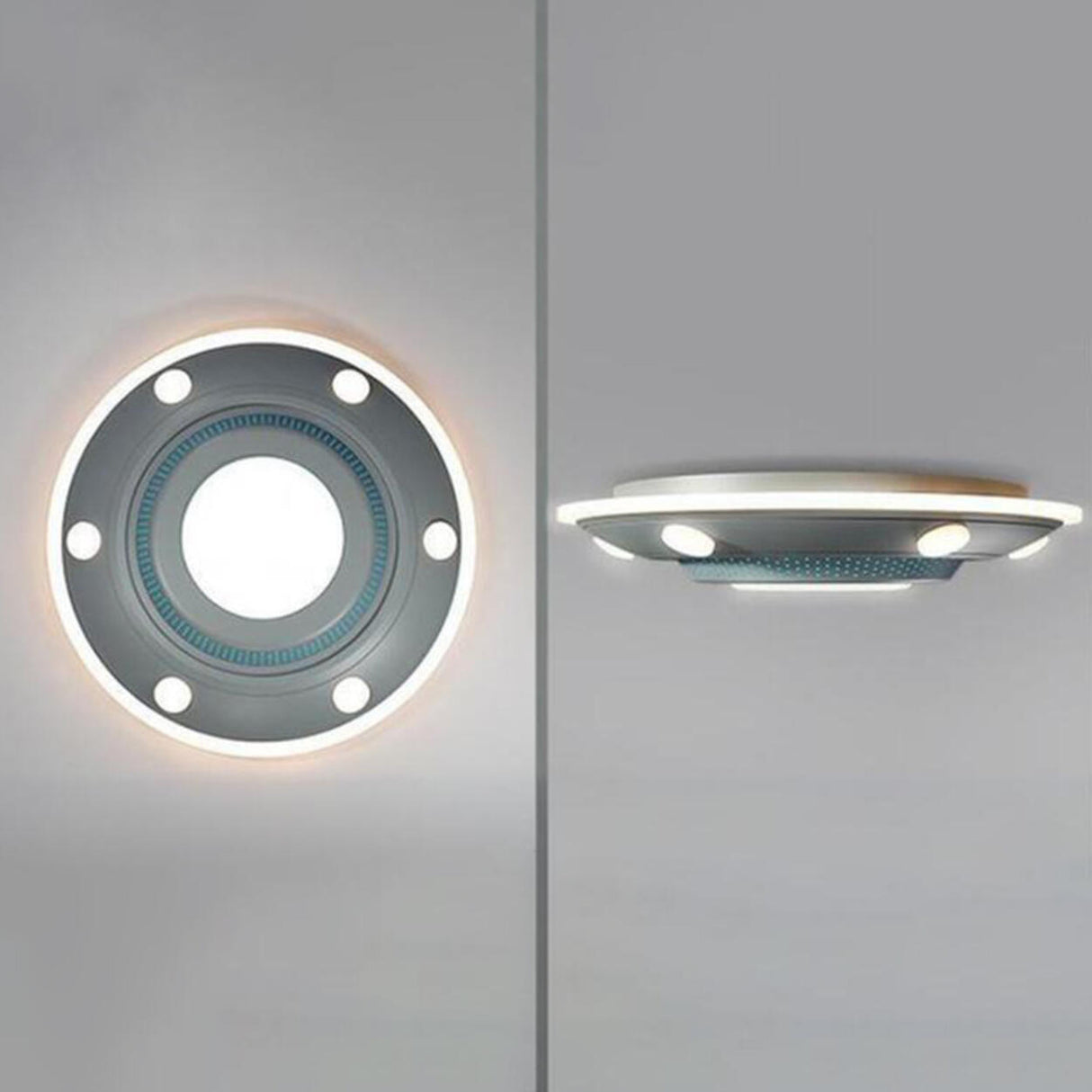 Creative UFO-Shaped Dimmable LED Flush Mount Light Image - 8