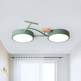 Creative White Bicycle LED Flush Mount Ceiling Light Image - 10