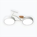 Creative White Bicycle LED Flush Mount Ceiling Light Image - 3