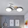 Creative White Bicycle LED Flush Mount Ceiling Light Image - 5