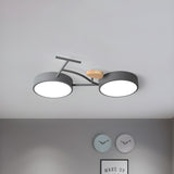 Creative White Bicycle LED Flush Mount Ceiling Light Image - 6