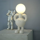 Creative White Bigfoot Moon Modern Resin Table Lamp Image - 11