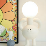 Creative White Bigfoot Moon Modern Resin Table Lamp Image - 14