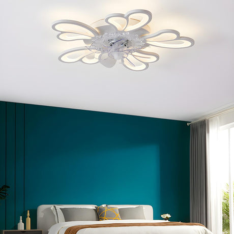 Creative White Branch Flush Ceiling Fan with Lights Image - 15