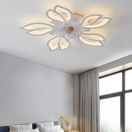 Creative White Branch Flush Ceiling Fan with Lights Image - 2