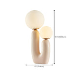 Creative White Cactus Double Ball Glass Table Lamp #size