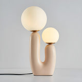 Creative White Cactus Double Ball Glass Table Lamp Image - 7