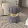 Creative White Drum Velvet Upholstered Vanity Accent Stool Image - 5