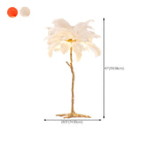 Creative White Feather Gold Branch Stand Floor Lamp Image - 15