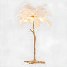 Creative White Feather Gold Branch Stand Floor Lamp Image - 3