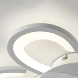 Creative White Flower Modern Ceiling Fan with LED Light Image - 9