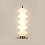 Creative White Glass Gourd Metal Base LED Table Lamp Image - 6