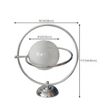 Creative White Globe Glass Shade Chrome Table Lamp #size