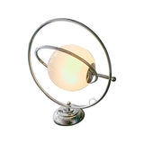 Creative White Globe Glass Shade Chrome Table Lamp Image - 2