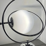 Creative White Globe Glass Shade Chrome Table Lamp Image - 7