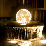 Creative White Moon Design Globe LED Outdoor Table Lamp Image - 4