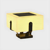 Creative White Square Metal Solar Outdoor Post Lamp Image - 2