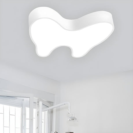 Creative White Tooth-Shaped Small LED Flush Mount Light Image - 1