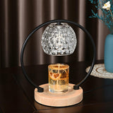 Creative Wooden Base Spherical Glass Shade Table Lamp Image - 3