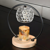 Creative Wooden Base Spherical Glass Shade Table Lamp Image - 6