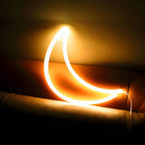 Crescent Moon White Plastic Mini LED Neon Light Image - 7