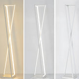 Crossed Frame Design White Geometric LED Floor Lamp Image - 11