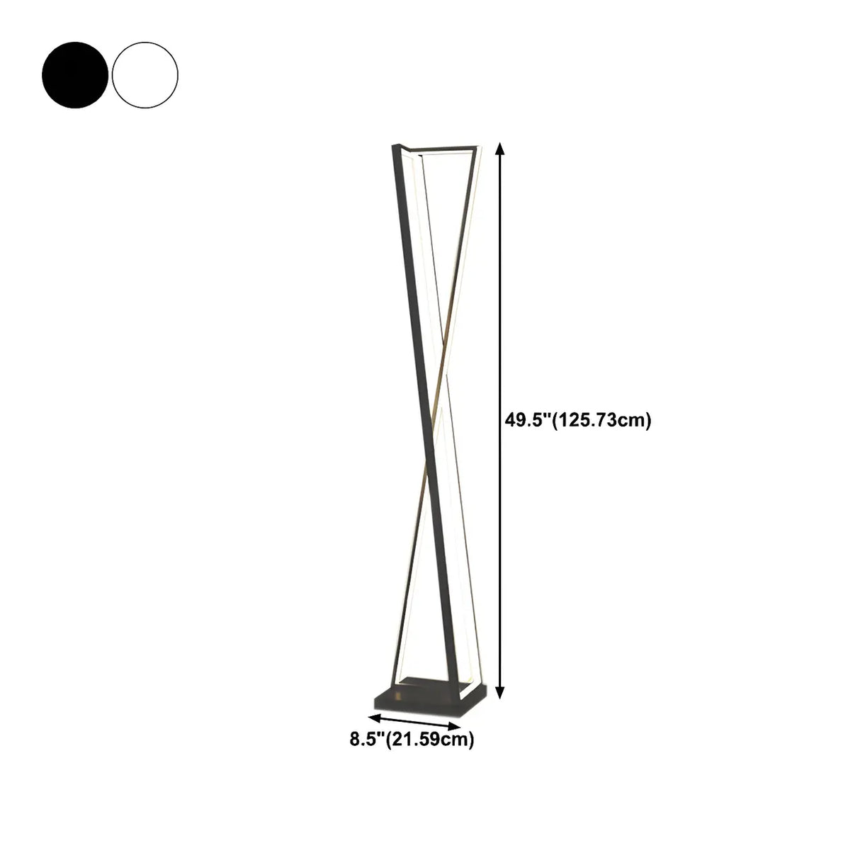 Crossed Frame Design White Geometric LED Floor Lamp 