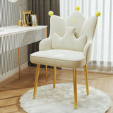 Crown Flannel Gold Four Legs Tufted Wingback Chair Image - 10