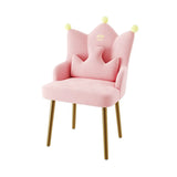 Crown Flannel Gold Four Legs Tufted Wingback Chair Image - 8