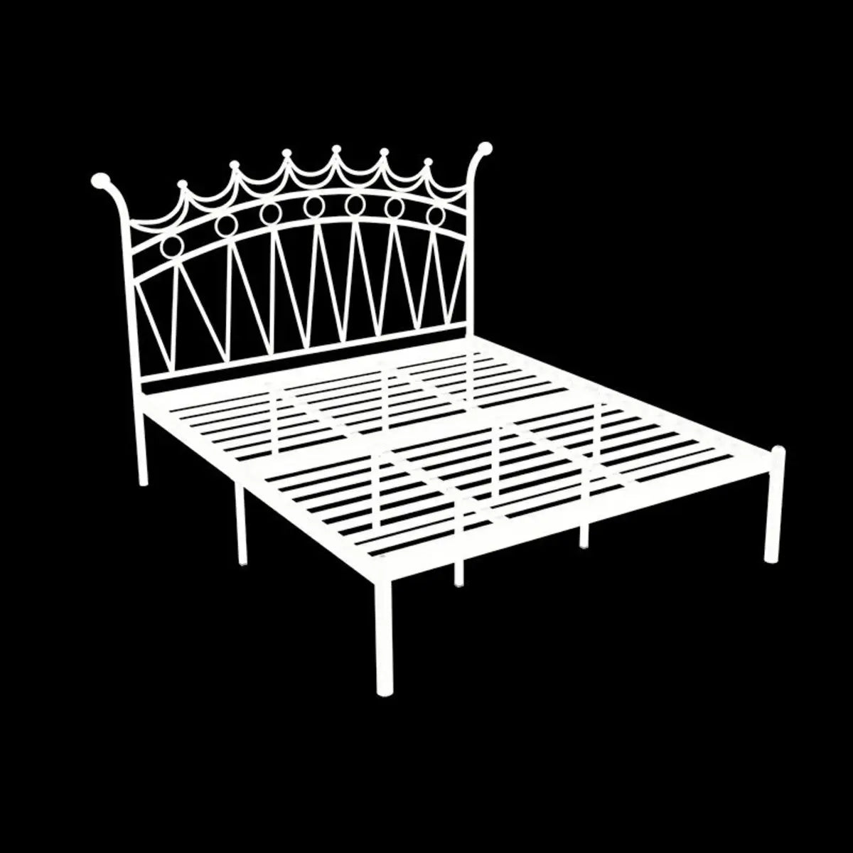 Crown Metal Footboard and Headboard Gold King Open-Frame Bed Image - 3