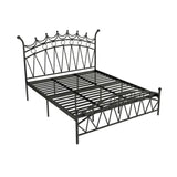 Crown Metal Footboard and Headboard Gold King Open-Frame Bed Image - 9