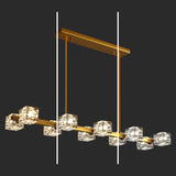 Crystal 10-Light Cube Linear Kitchen Island Light  Image - 10