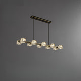 Crystal 10-Light Cube Linear Kitchen Island Light  Image - 11