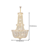 Crystal Beads Gold Tiered Empire Large Foyer Chandelier Image - 15