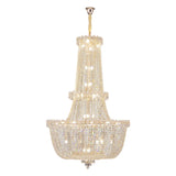 Crystal Beads Gold Tiered Empire Large Foyer Chandelier Image - 5