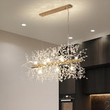 Crystal Branch Modern Gold Island Chandelier Light Image - 4