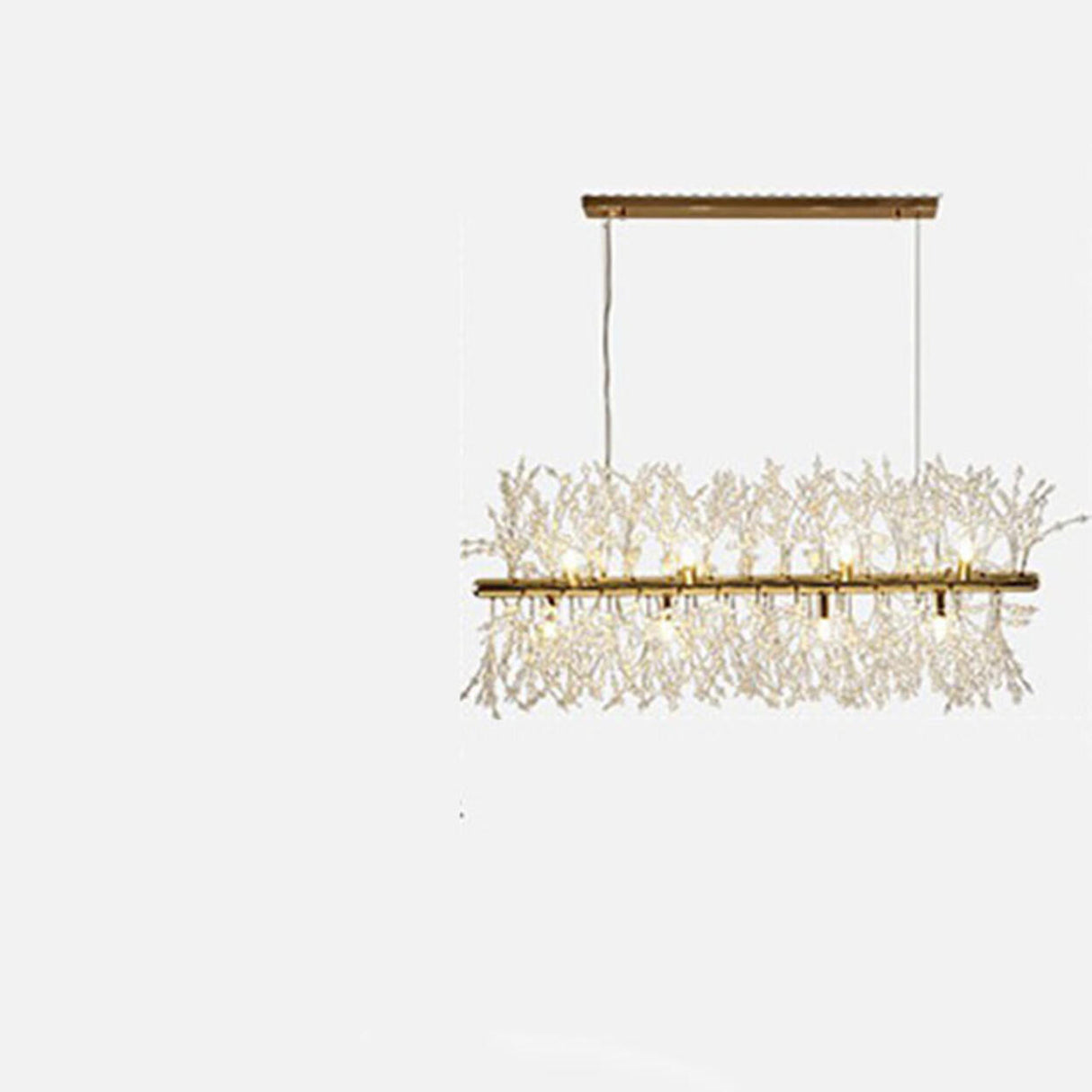 Crystal Branch Modern Gold Island Chandelier Light Image - 7