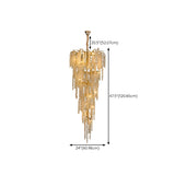 Crystal Branch Tiered Gold Long Adjustable Foyer Chandelier #size